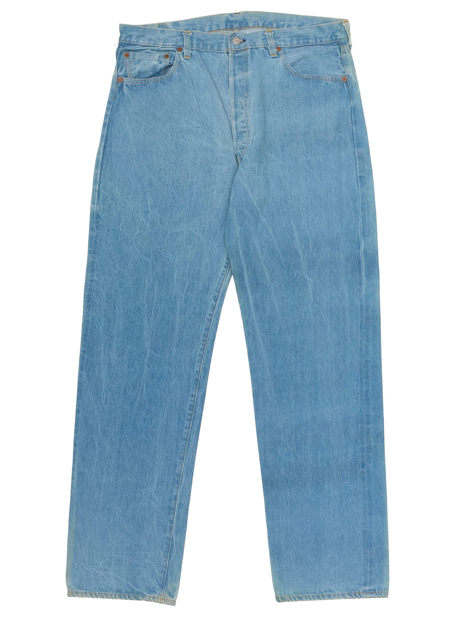 Vintage 1998 LEVI'S 501 XX Valencia St. Light Blue Cotton Jeans Made in USA LVC NOS