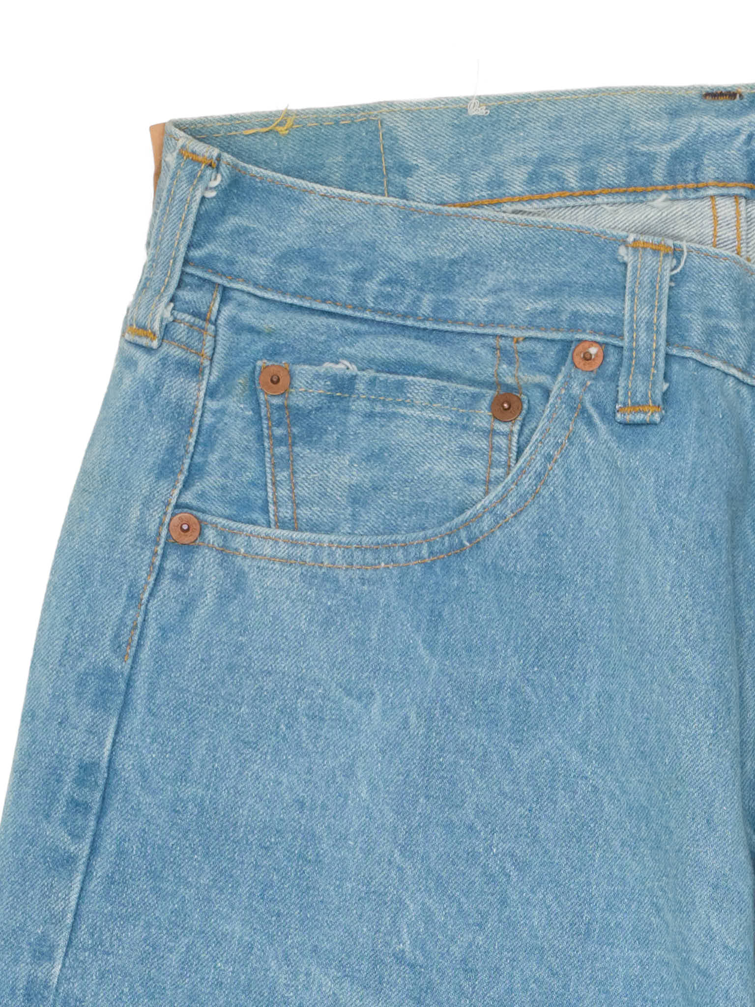 Vintage 1998 LEVI'S 501 Valencia St. Light Blue Cotton Jeans Made in USA LVC NOS