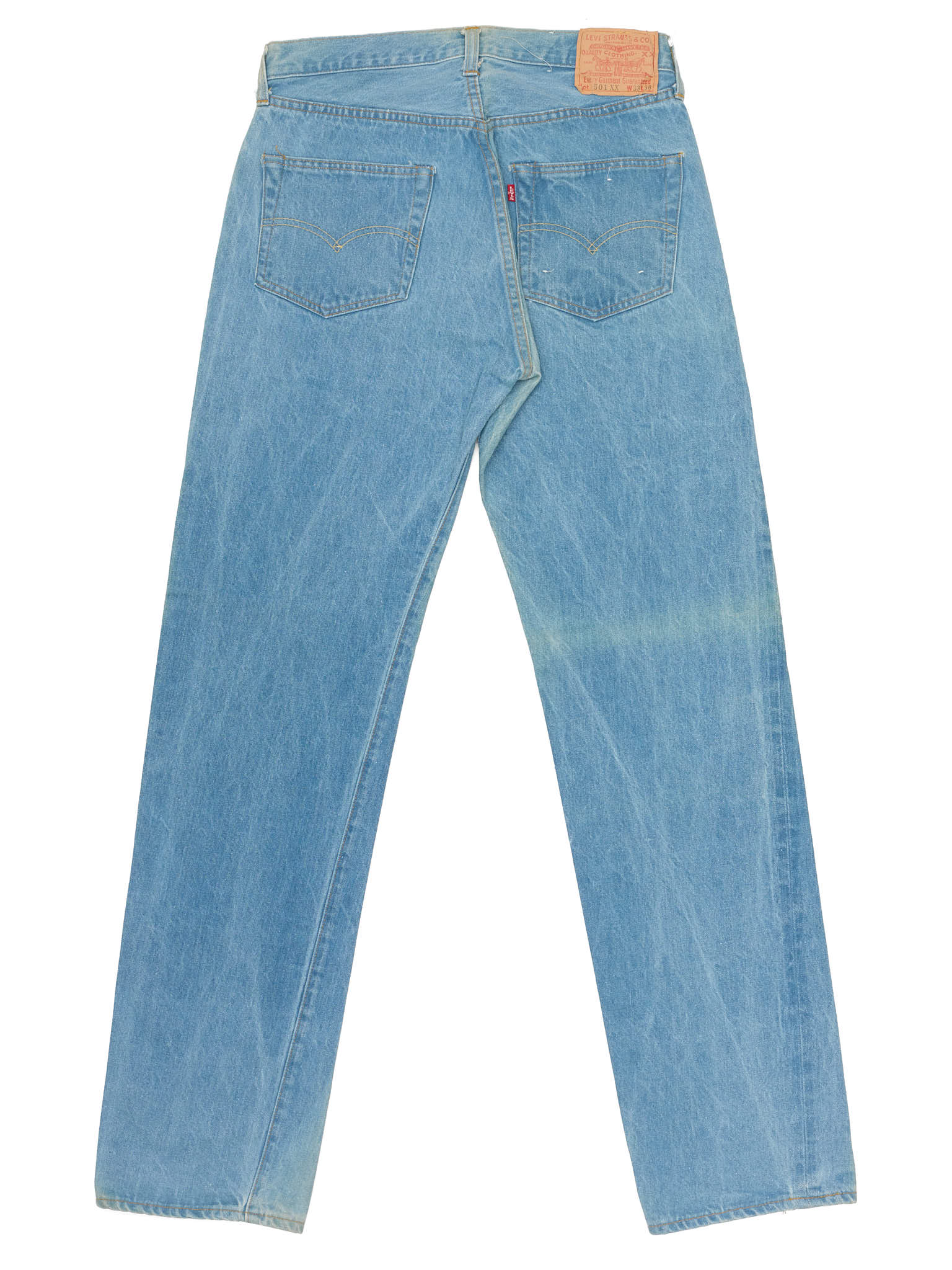 Vintage 1998 LEVI'S 501 Valencia St. Light Blue Cotton Jeans Made in USA LVC NOS