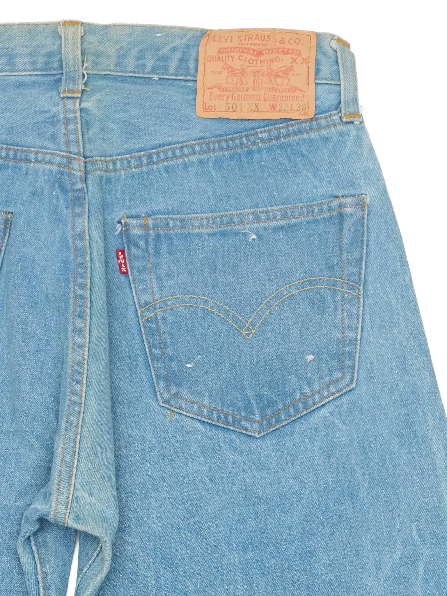 Vintage LEVI'S 501 XX Valencia St. Light Blue Cotton Jeans Made in USA LVC 1998 NOS