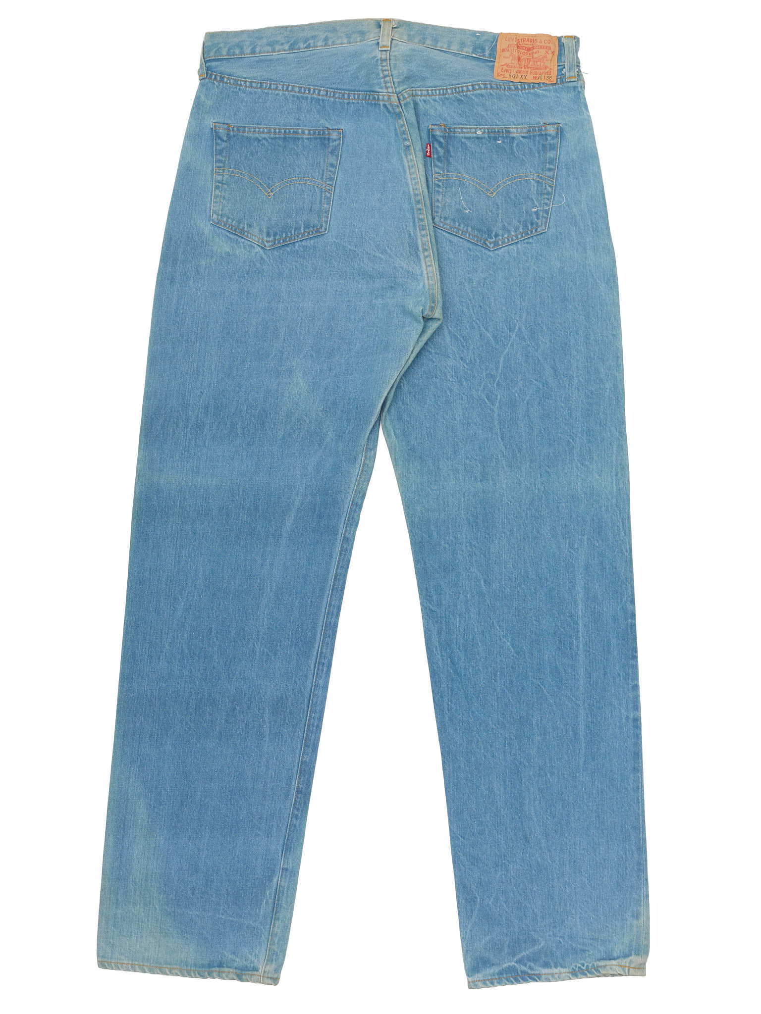 Vintage 1998 LEVI'S 501 XX Valencia St. Light Blue Cotton Jeans Made in USA LVC NOS