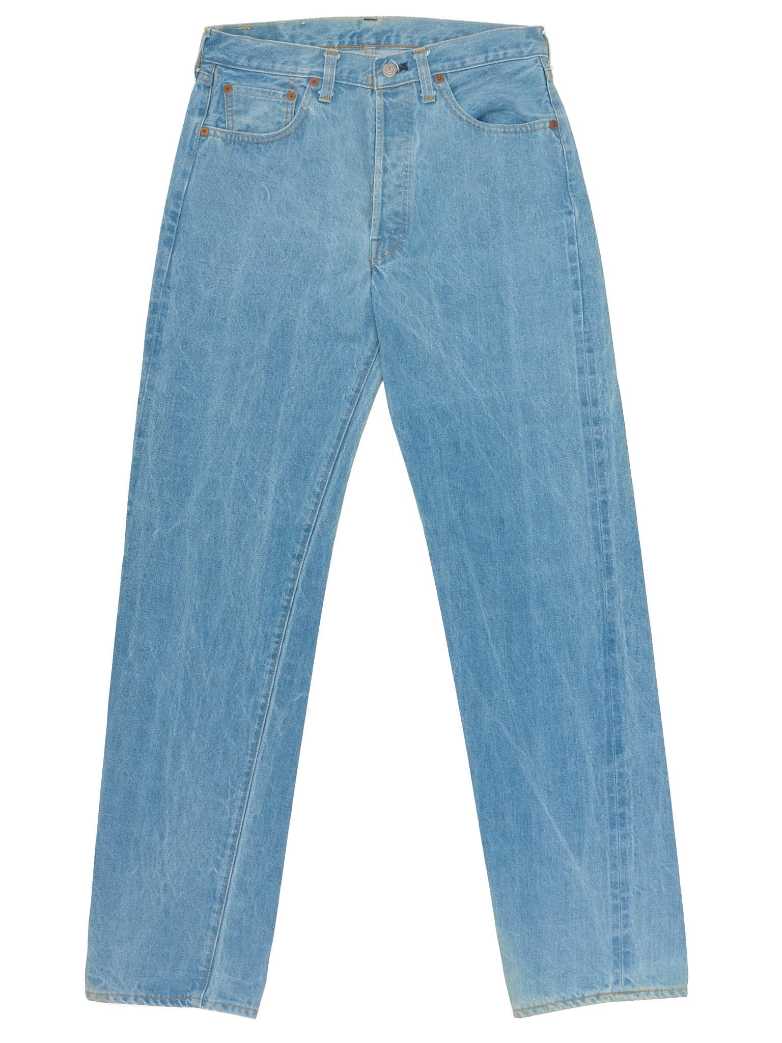 Vintage 1998 LEVI'S 501 Valencia St. Light Blue Cotton Jeans Made in USA LVC NOS