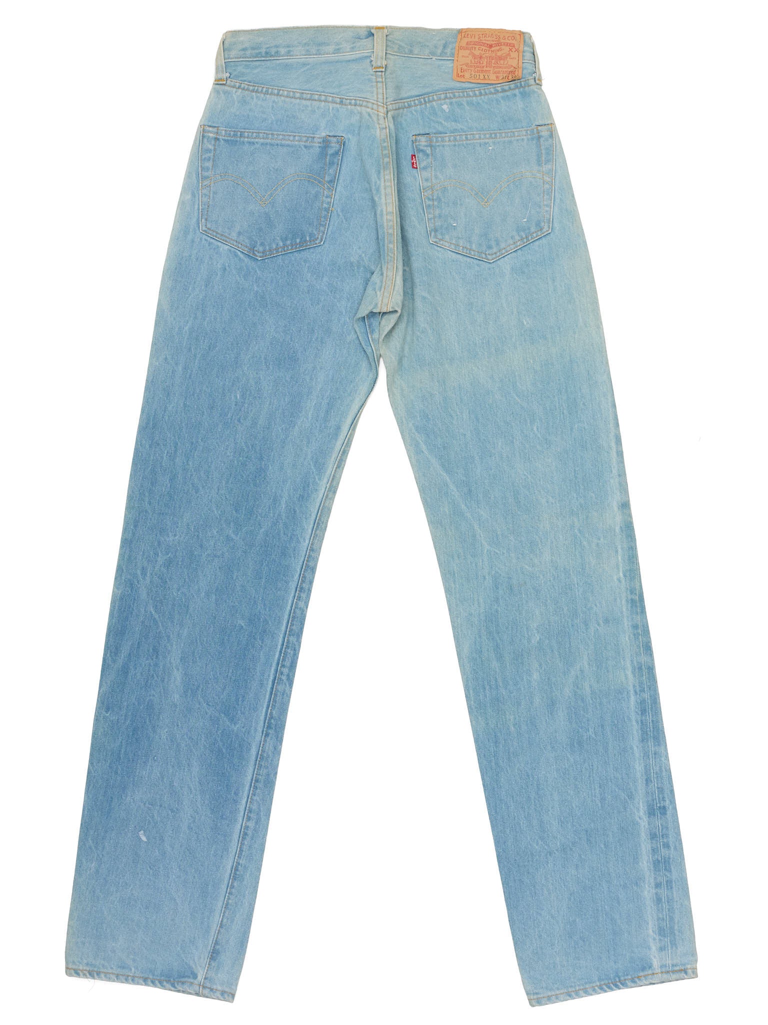Vintage 1998 LEVI'S 501XX Valencia St. Light Blue Cotton Jeans Made in USA LVC `NOS