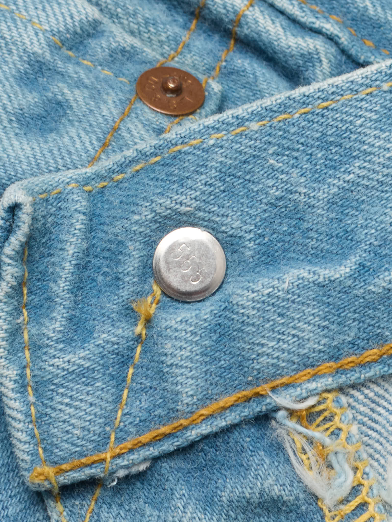 Vintage 1998 LEVI'S 501 XX Valencia St. Light Blue Cotton Jeans Made in USA LVC NOS