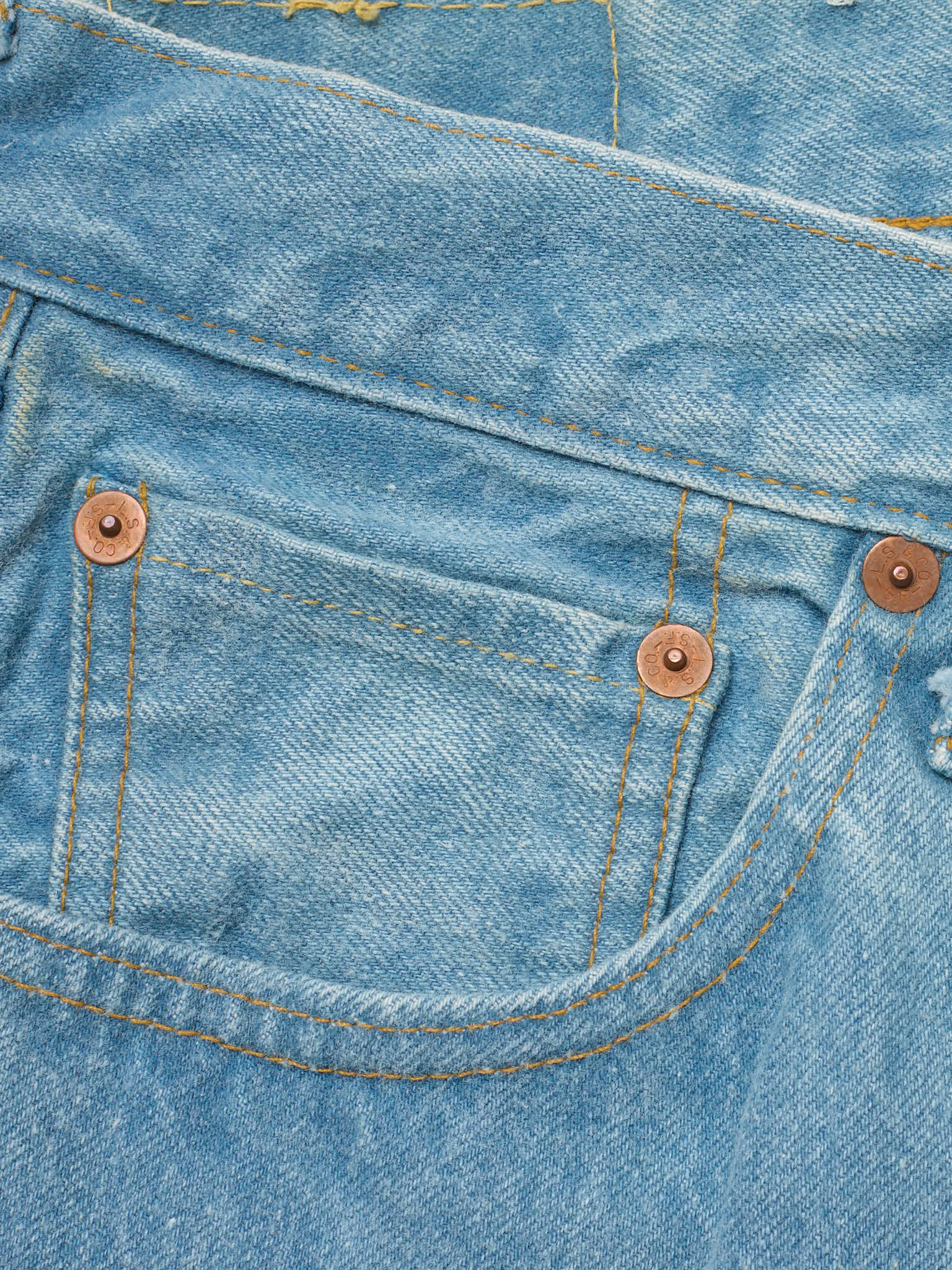 Vintage 1998 LEVI'S 501 Valencia St. Light Blue Cotton Jeans Made in USA LVC NOS