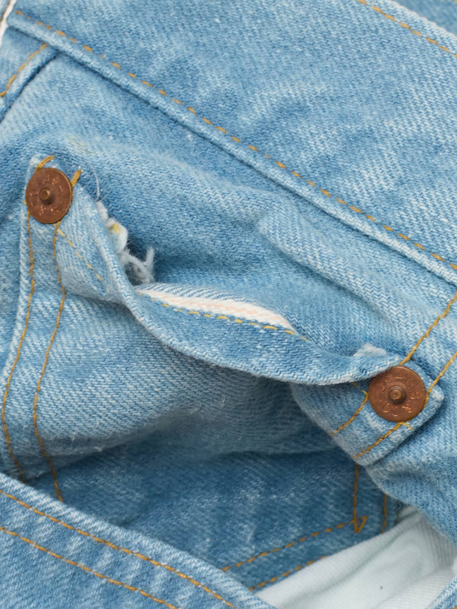 NOS Vintage 1998 LEVI'S 501 Valencia St. Light Blue Cotton Jeans Made in USA LVC