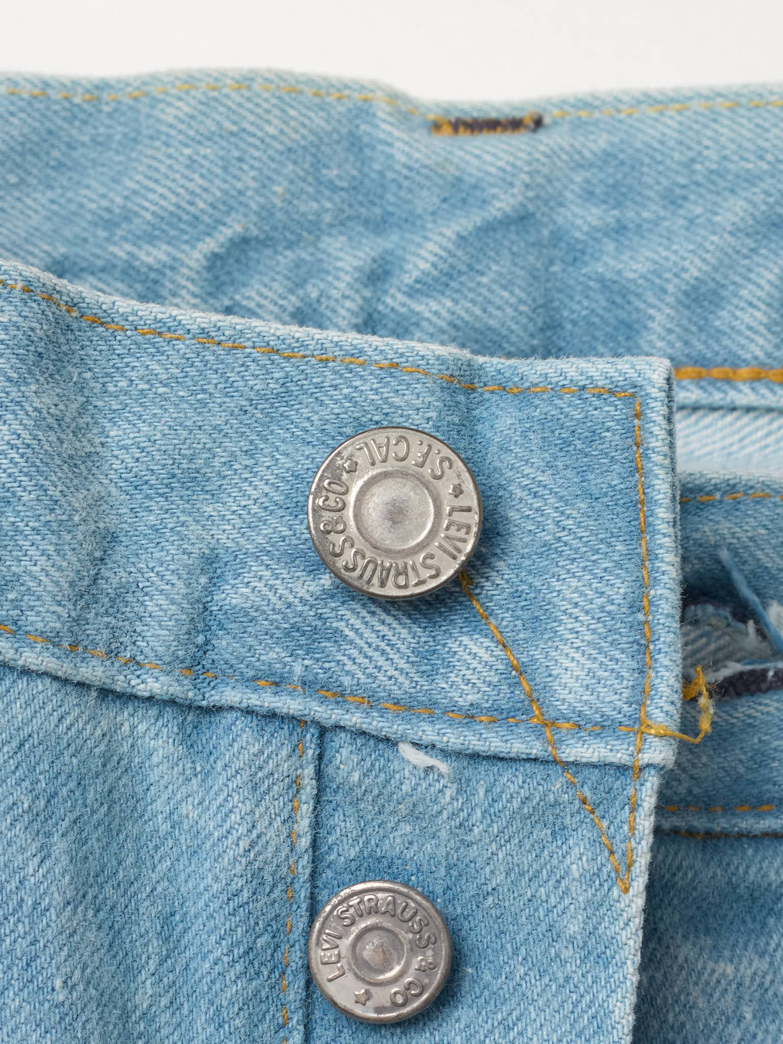NOS Vintage 1998 LEVI'S 501 Valencia St. Light Blue Cotton Jeans Made in USA LVC