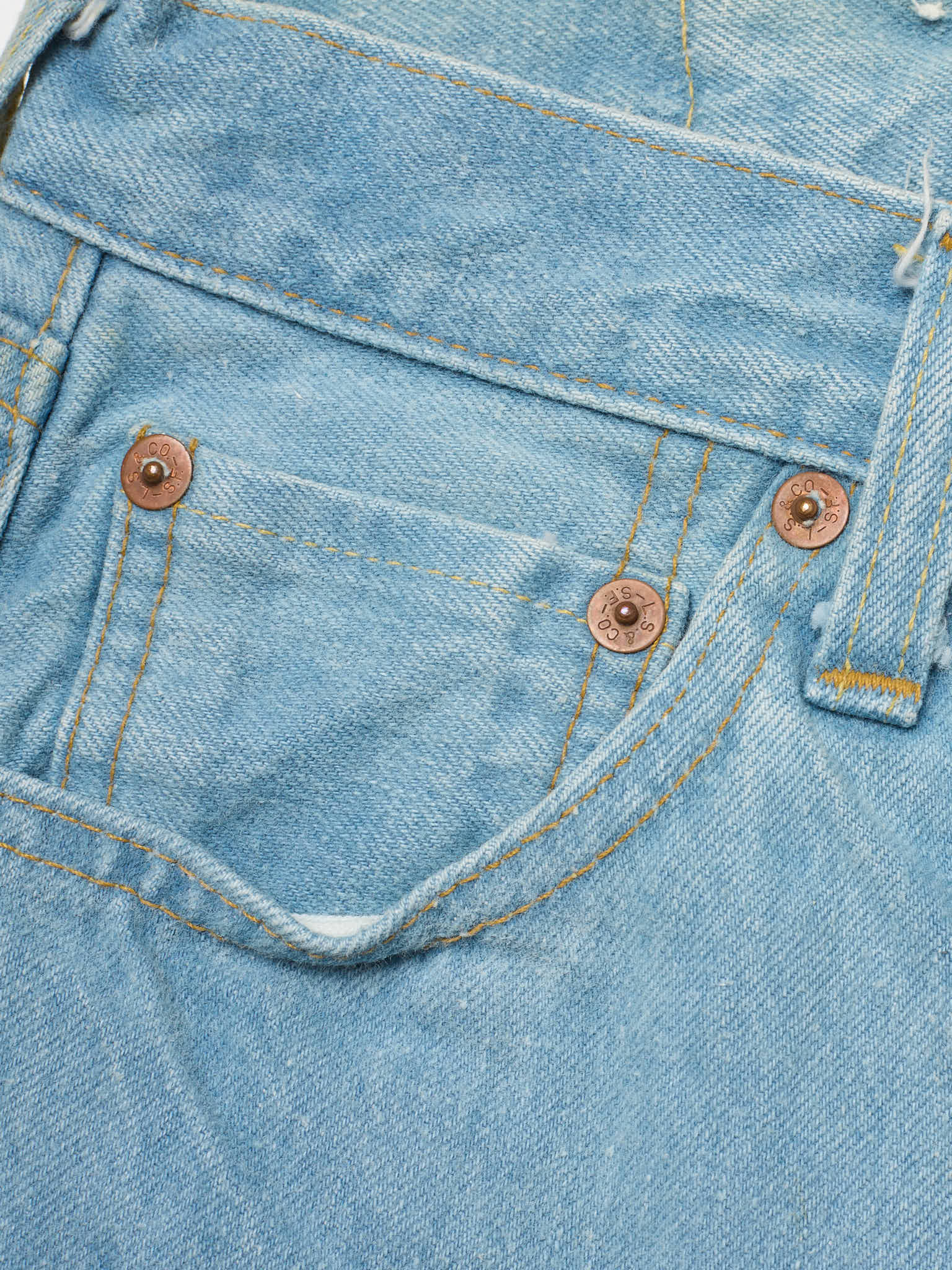 Vintage 1998 LEVI'S 501XX Valencia St. Light Blue Cotton Jeans Made in USA LVC `NOS