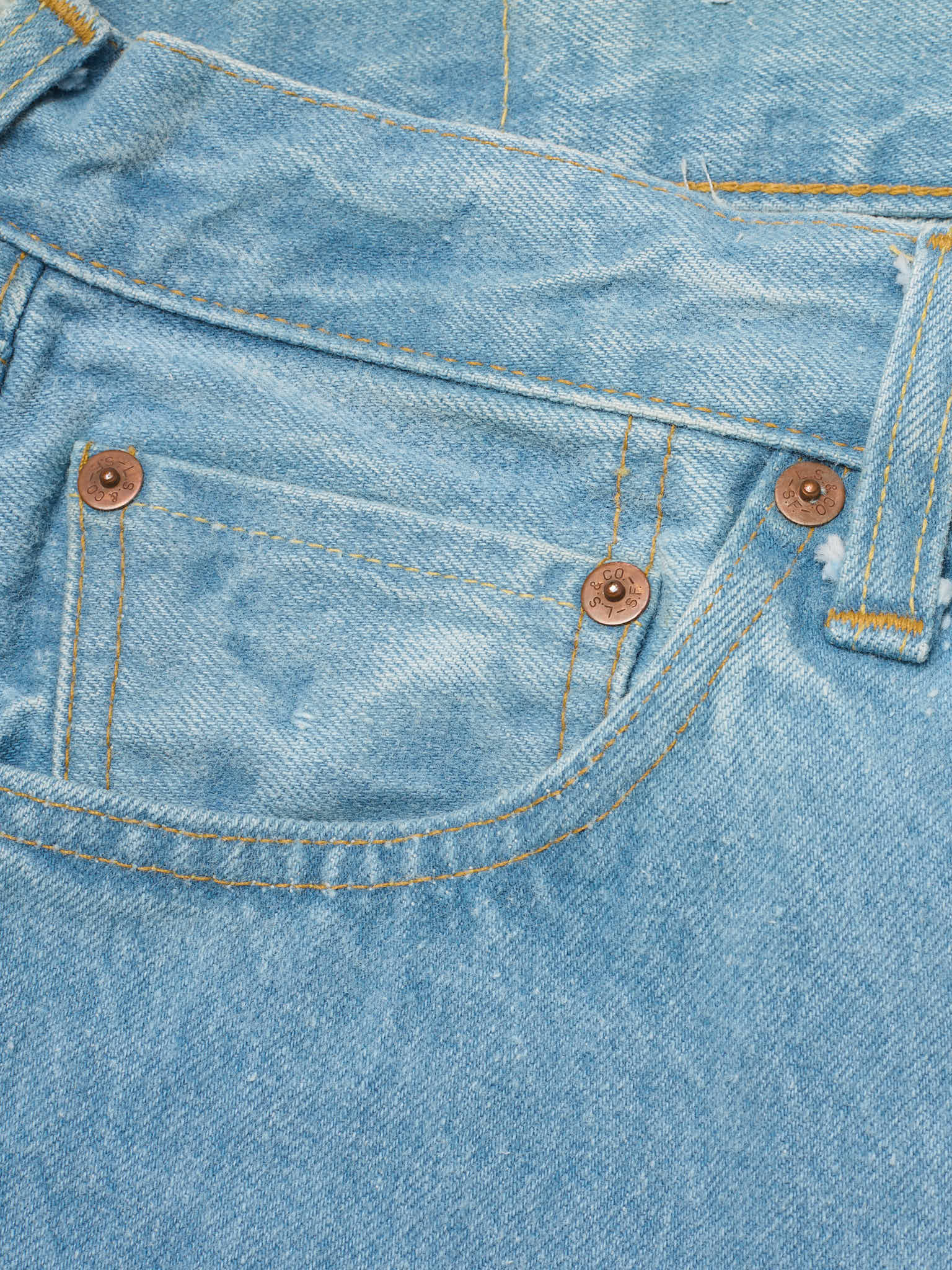 Vintage LEVI'S 501 XX  Valencia St. Light Blue Cotton Jeans Made in USA LVC 1998 NOS