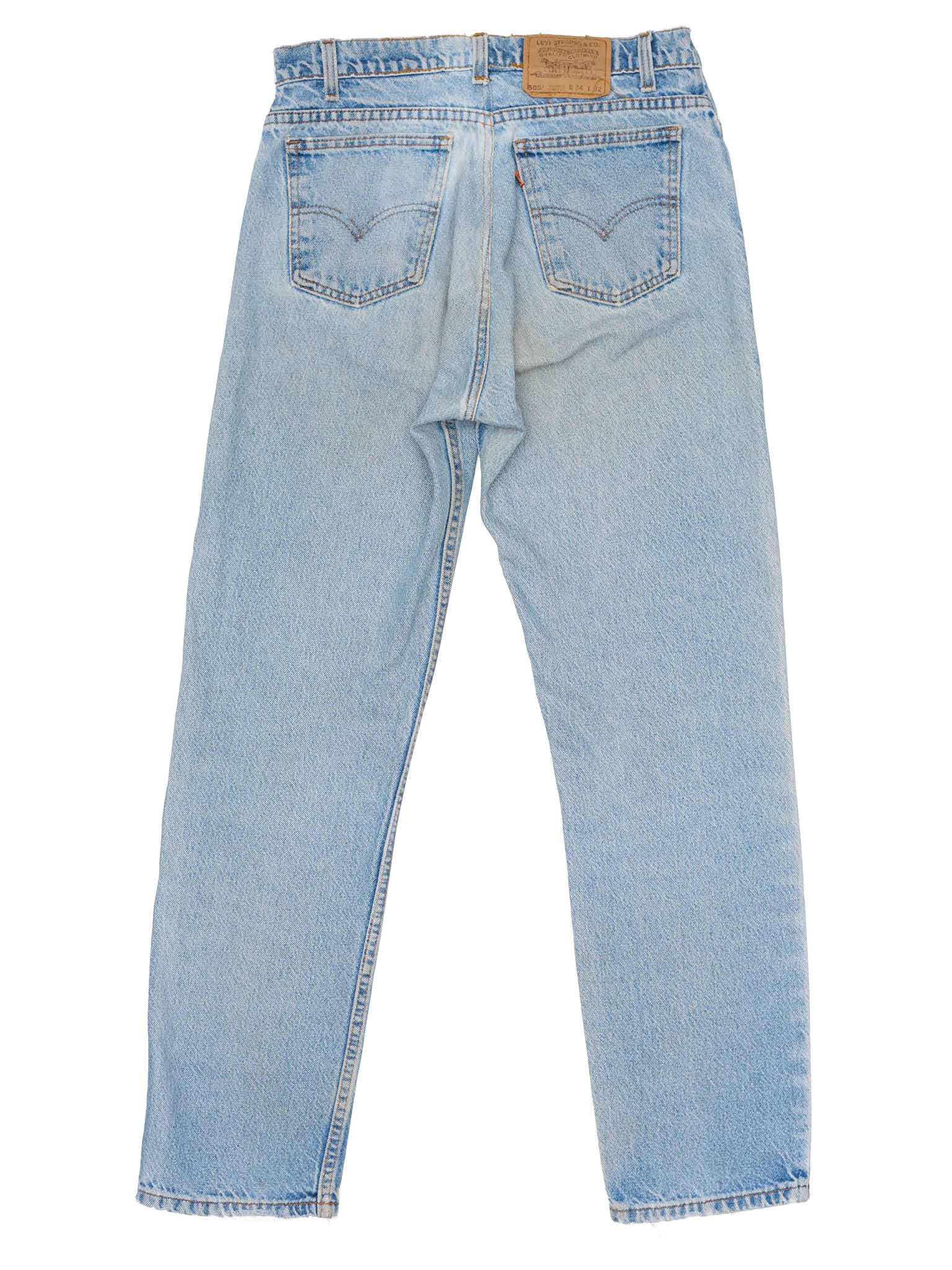 Vintage LEVI'S 505 Orange Tab Faded Blue Cotton Jeans Made in USA