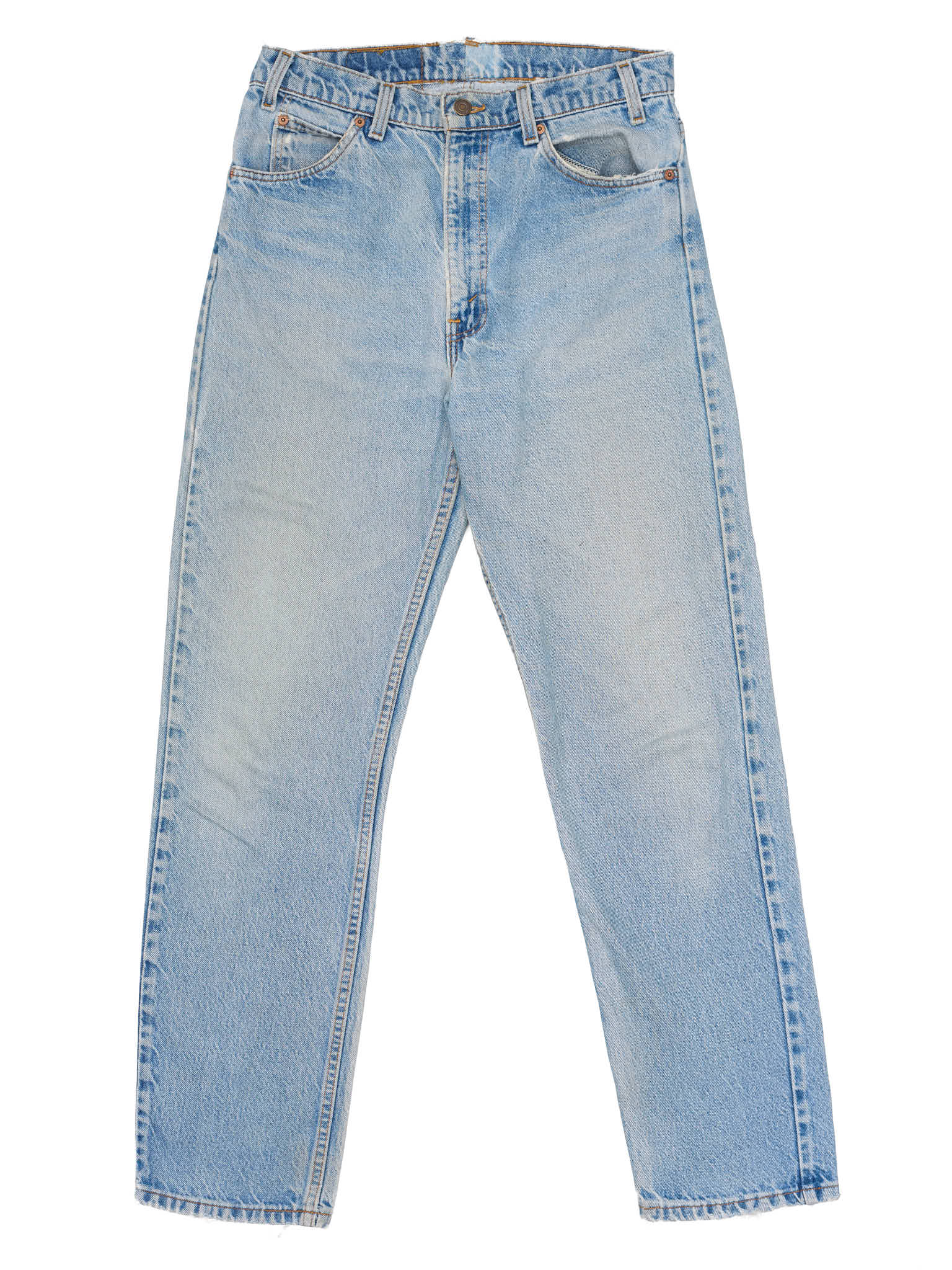 Vintage LEVI'S 505 Orange Tab Faded Blue Cotton Jeans Made in USA