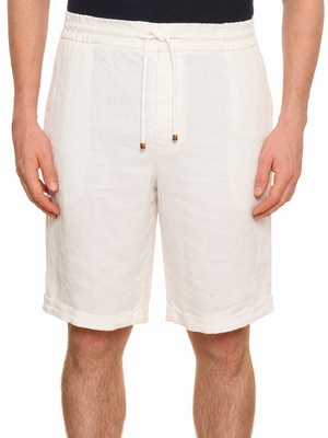 BRUNELLO CUCINELLI White Linen Drawstring Shorts NEW