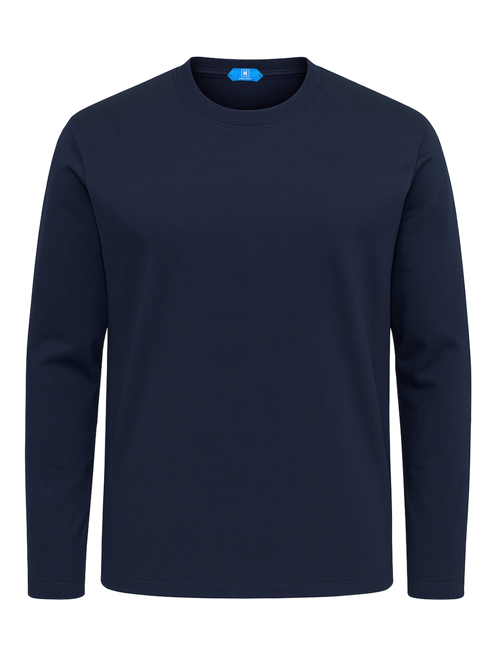 KITON KIRED "Kiss" Navy Blue Exclusive Crepe Cotton Long Sleeve T-Shirt