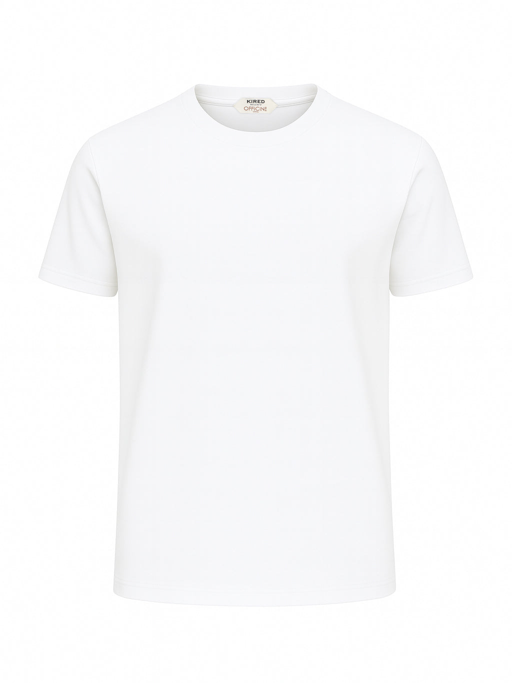 KITON KIRED "Kiss" White Exclusive Crepe Cotton Short Sleeve T-Shirt