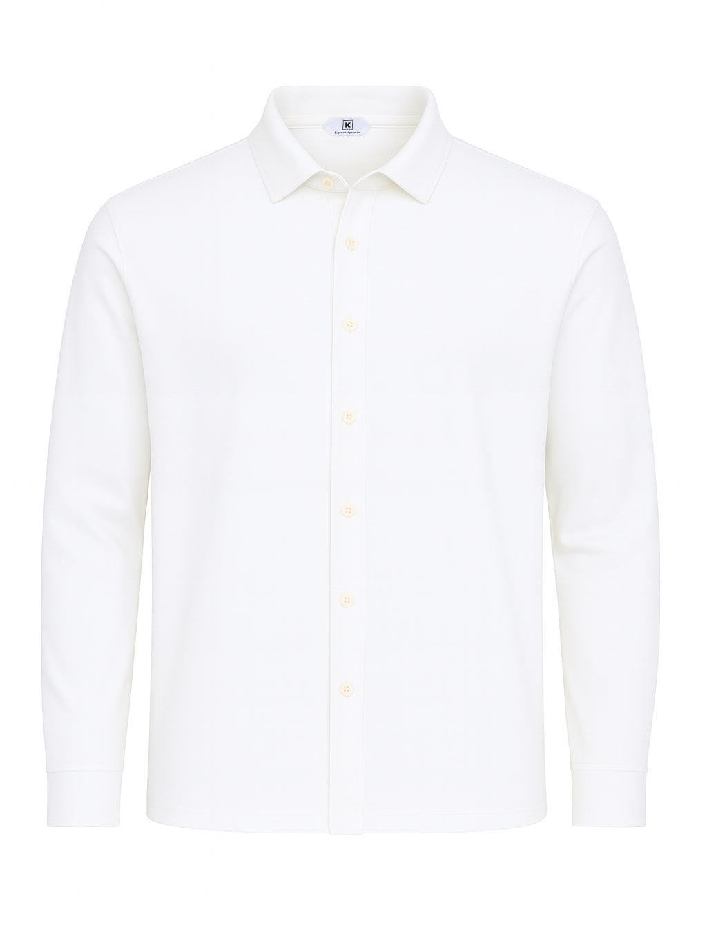 KITON KIRED "Capri" White Exclusive Crepe Cotton Long Sleeve Shirt