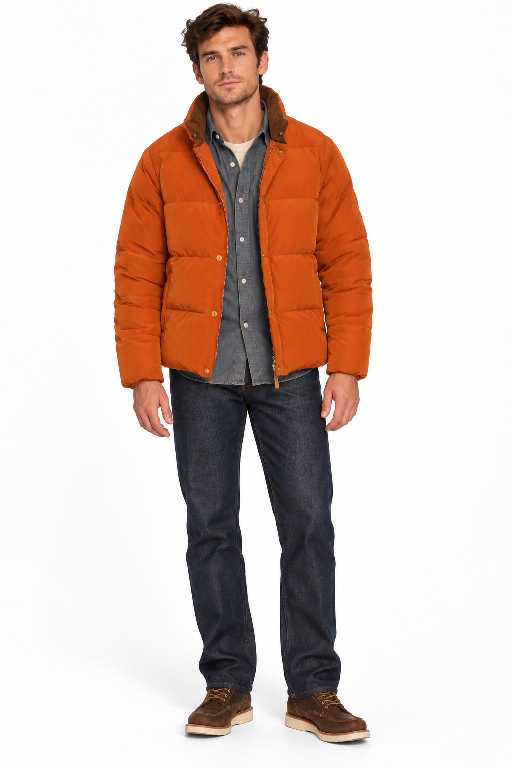 HOLUBAR "Mustang" Dark Orange Down Puffer Jacket Vest NEW Convertible