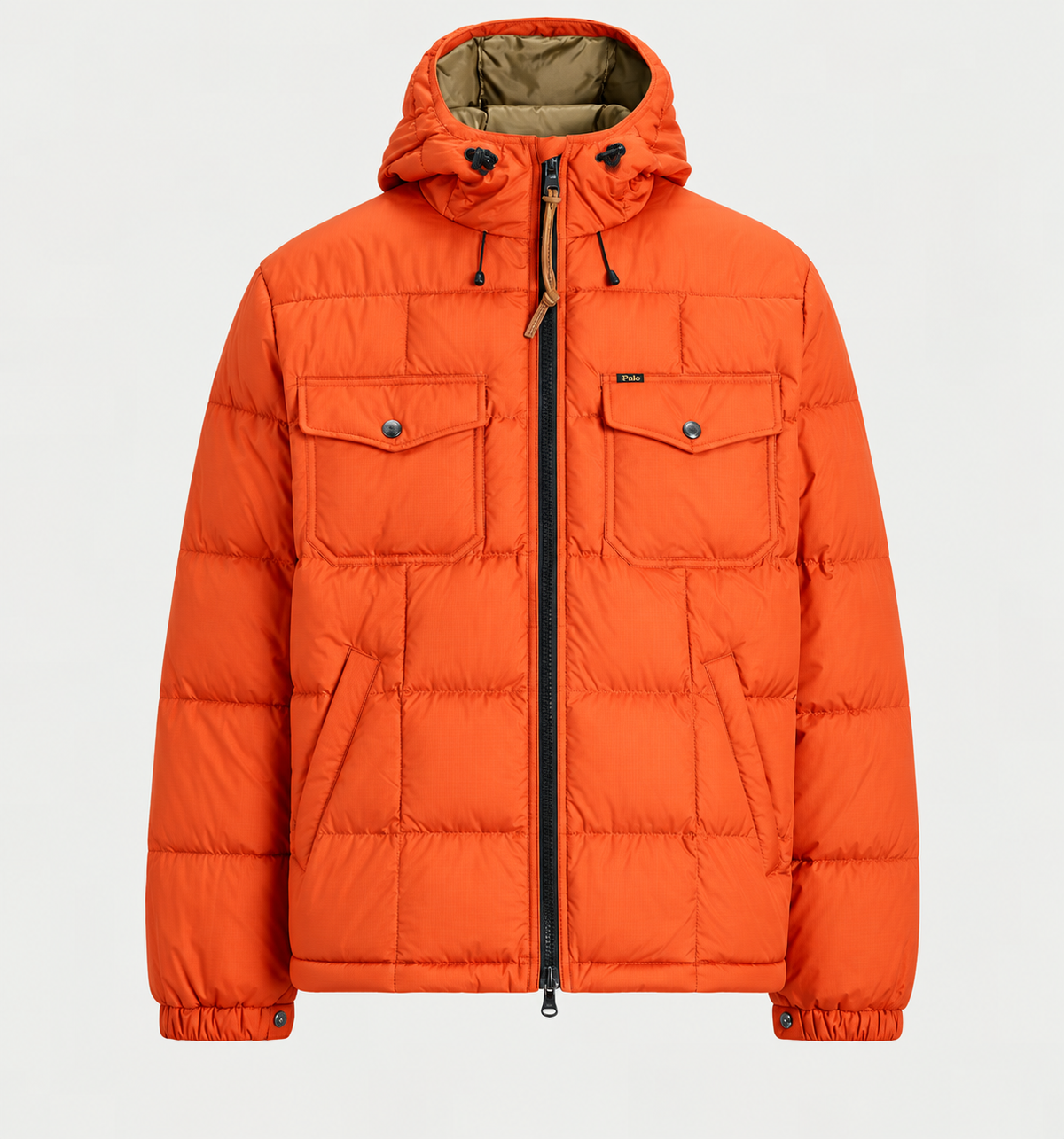 POLO RALPH LAUREN Orange "The Gorham Utility" Down Hooded Jacket Parka