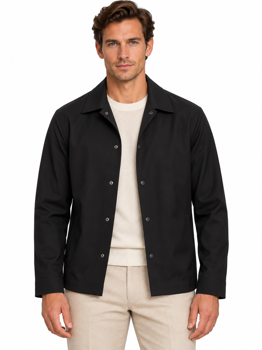 【美品】Euro tailor × Loro Piana シャツジャケット　50 PIETRA SALATA Napoli Black Loro Piana Zealander Overshirt Jacket NEW