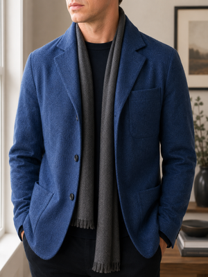 PIETRA SALATA Napoli Blue Wool Blend Blazer Jacket NEW