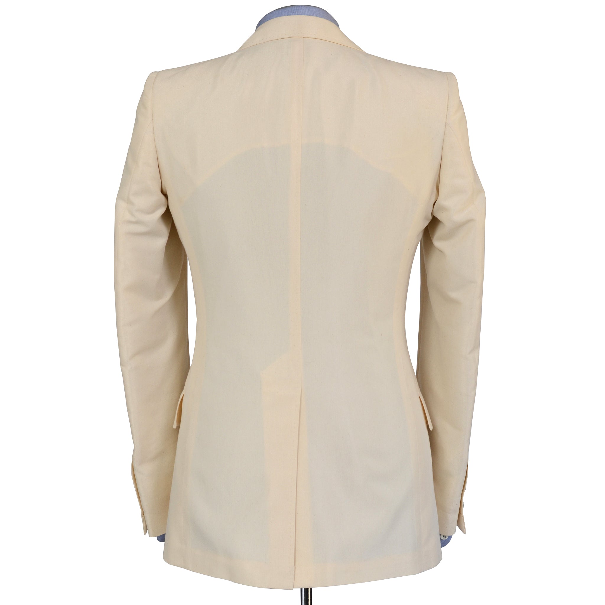 D'AVENZA Roma Handmade Cream Cotton Blend Blazer Jacket EU 44 NEW US 34