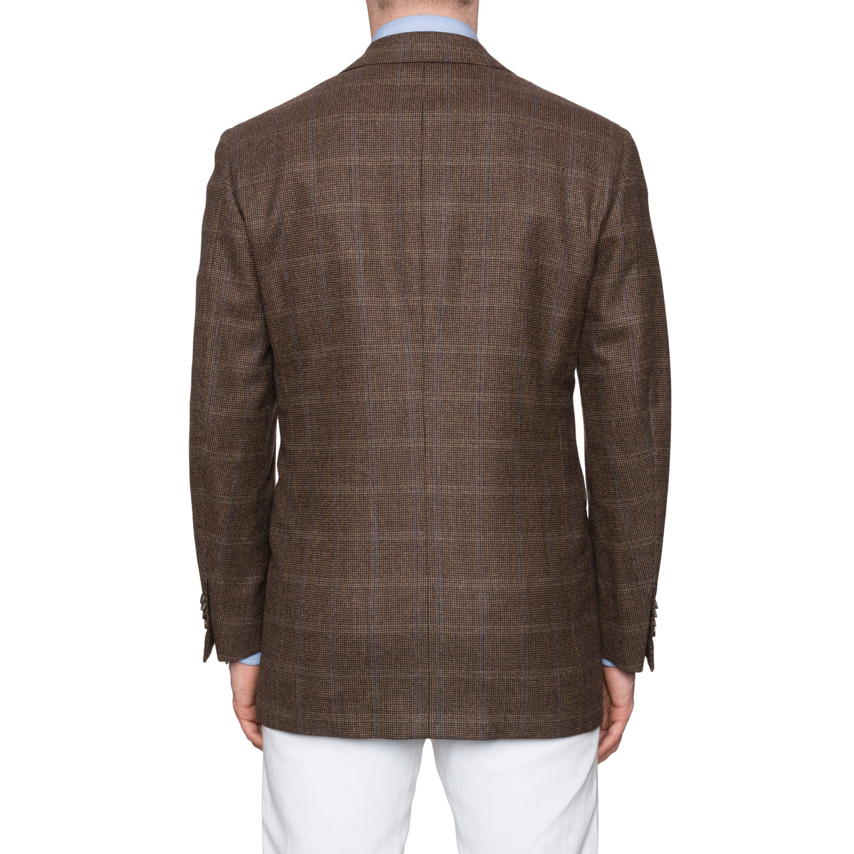 CESARE ATTOLINI Napoli Brown Nailhead Wool Flannel Blazer Jacket EU 50