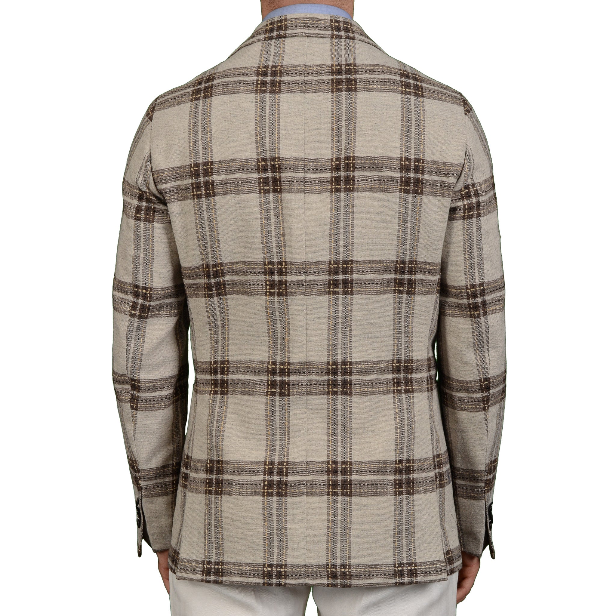 BOGLIOLI Milano "Coat" Gray Plaid Wool-Linen Blazer Jacket EU 50 NEW US 40 BOGLIOLI