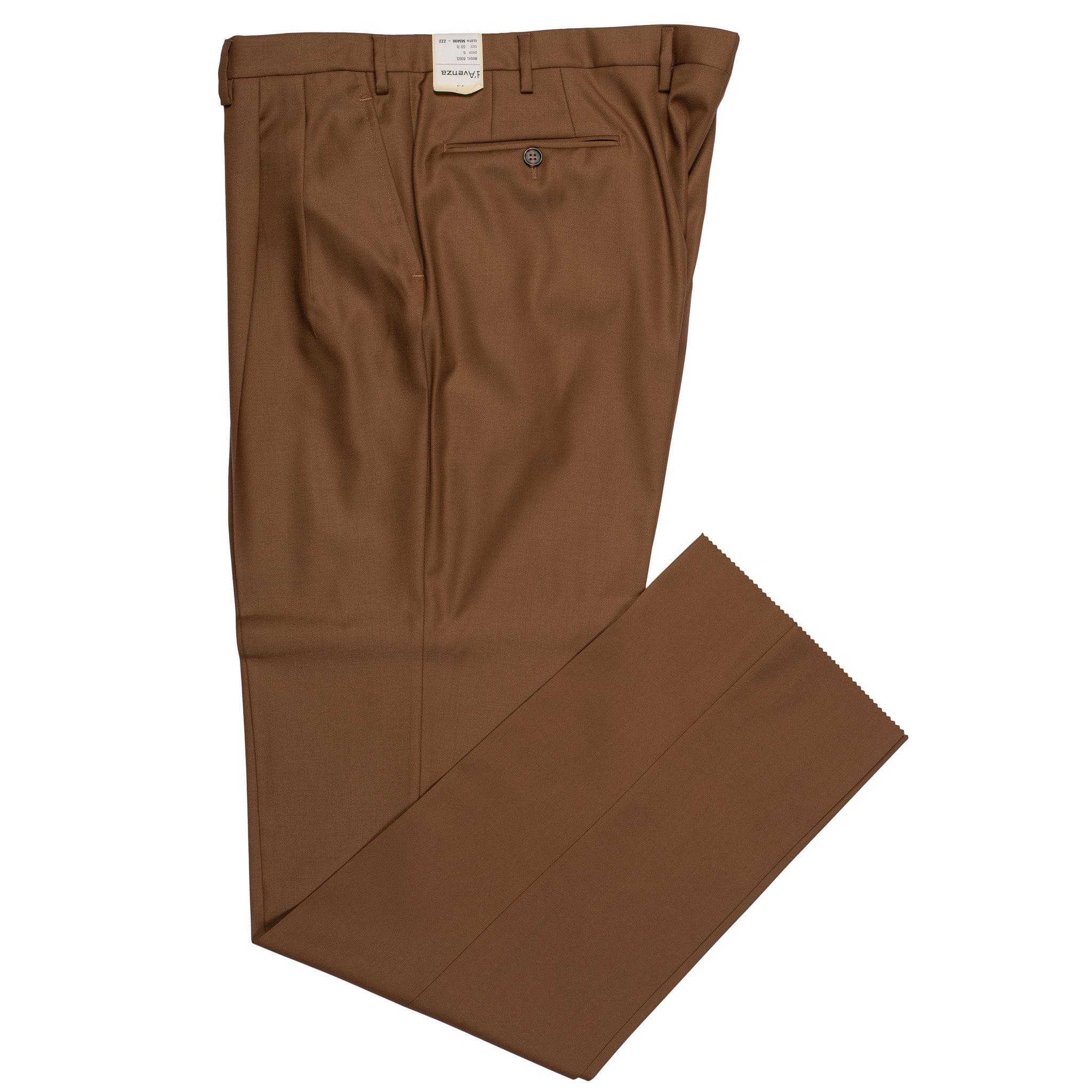 D'AVENZA Roma Brown Wool Twill DP Dress Pants NEW Classic Fit D'AVENZA