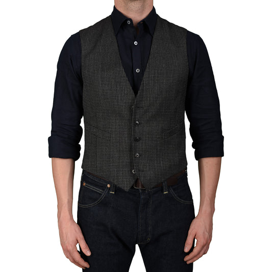 BOGLIOLI Milano "SForza" Gray Wool 5 Button Vest Waistcoat EU 48 NEW US 38