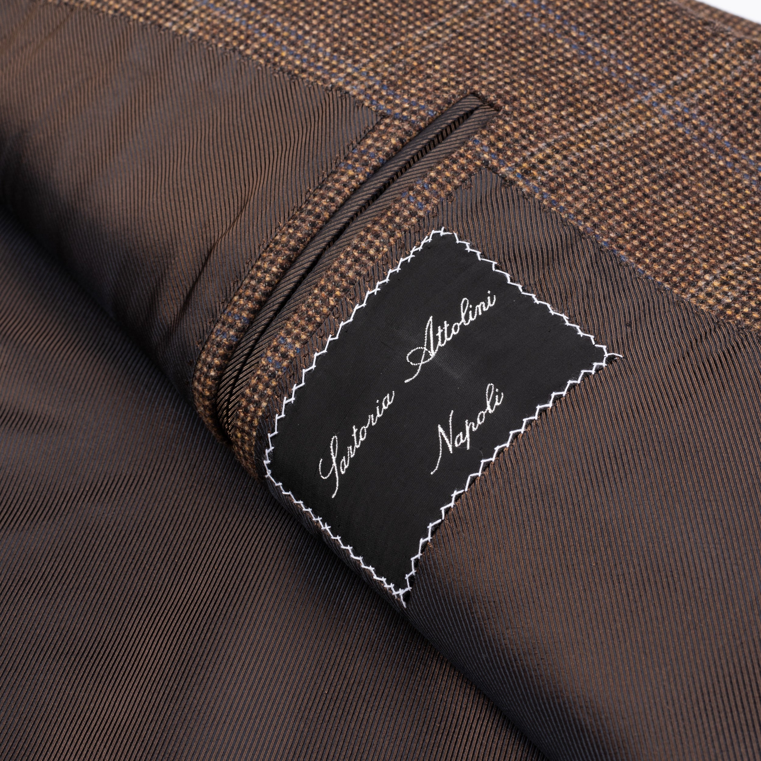CESARE ATTOLINI Napoli Brown Nailhead Wool Flannel Blazer Jacket EU 50 NEW US 40 CESARE ATTOLINI