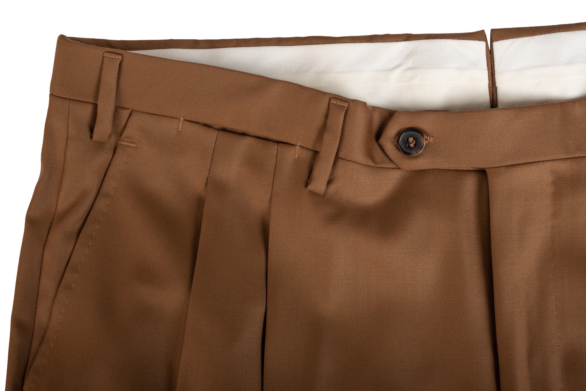 D'AVENZA Roma Brown Wool Twill DP Dress Pants NEW Classic Fit D'AVENZA