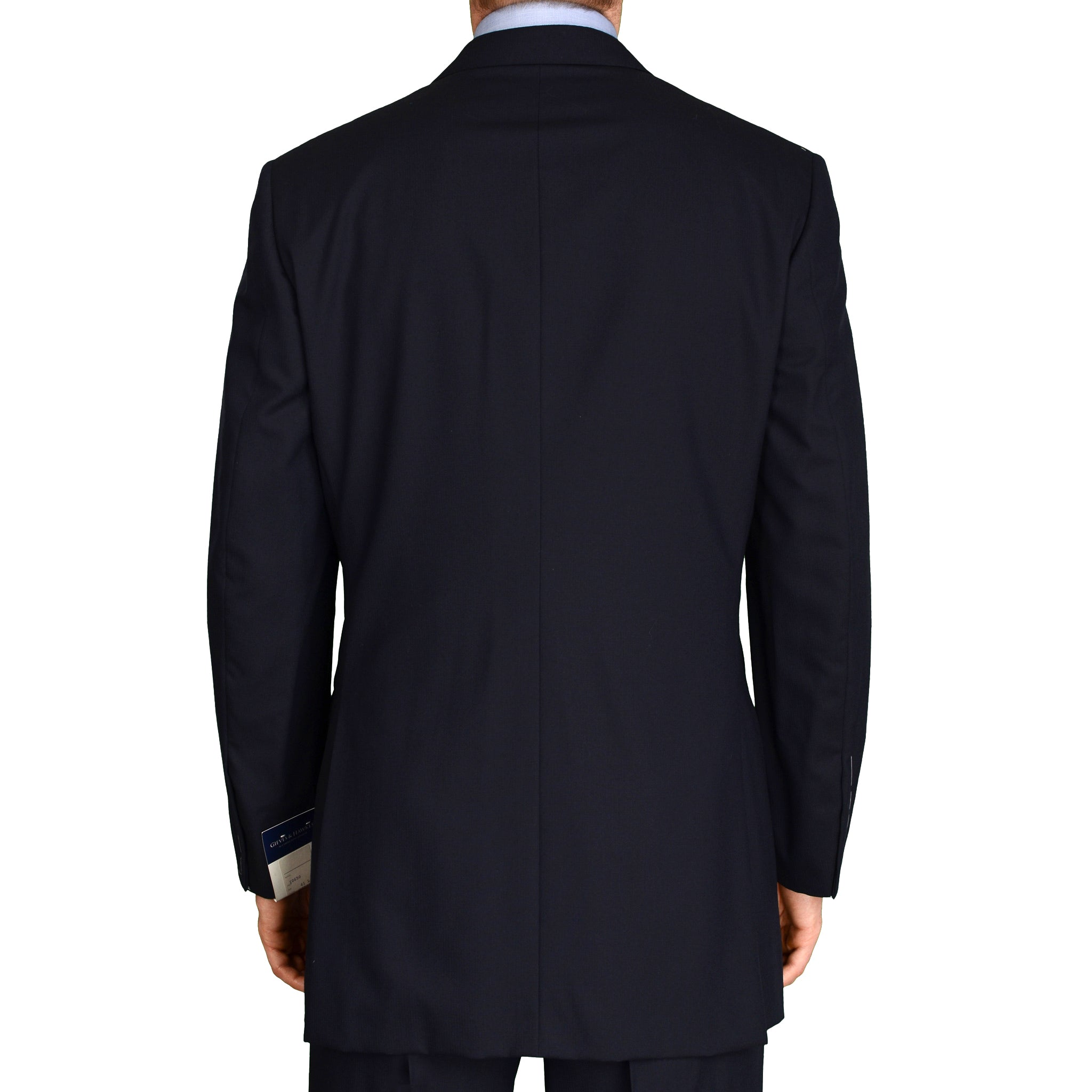 GIEVES & HAWKES Handmade Navy Blue Wool DB Suit EU 51 NEW US 40 41 Long