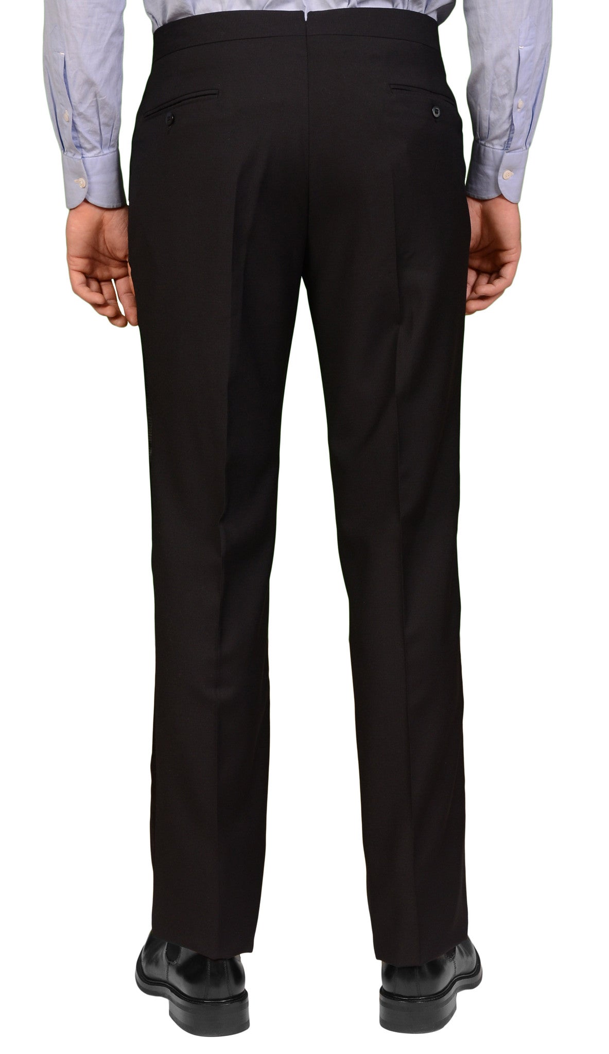 ADRIANO FRACASSI Black Wool Single Pleated Dress Pants 34 NEW 50 Classic Fit - SARTORIALE