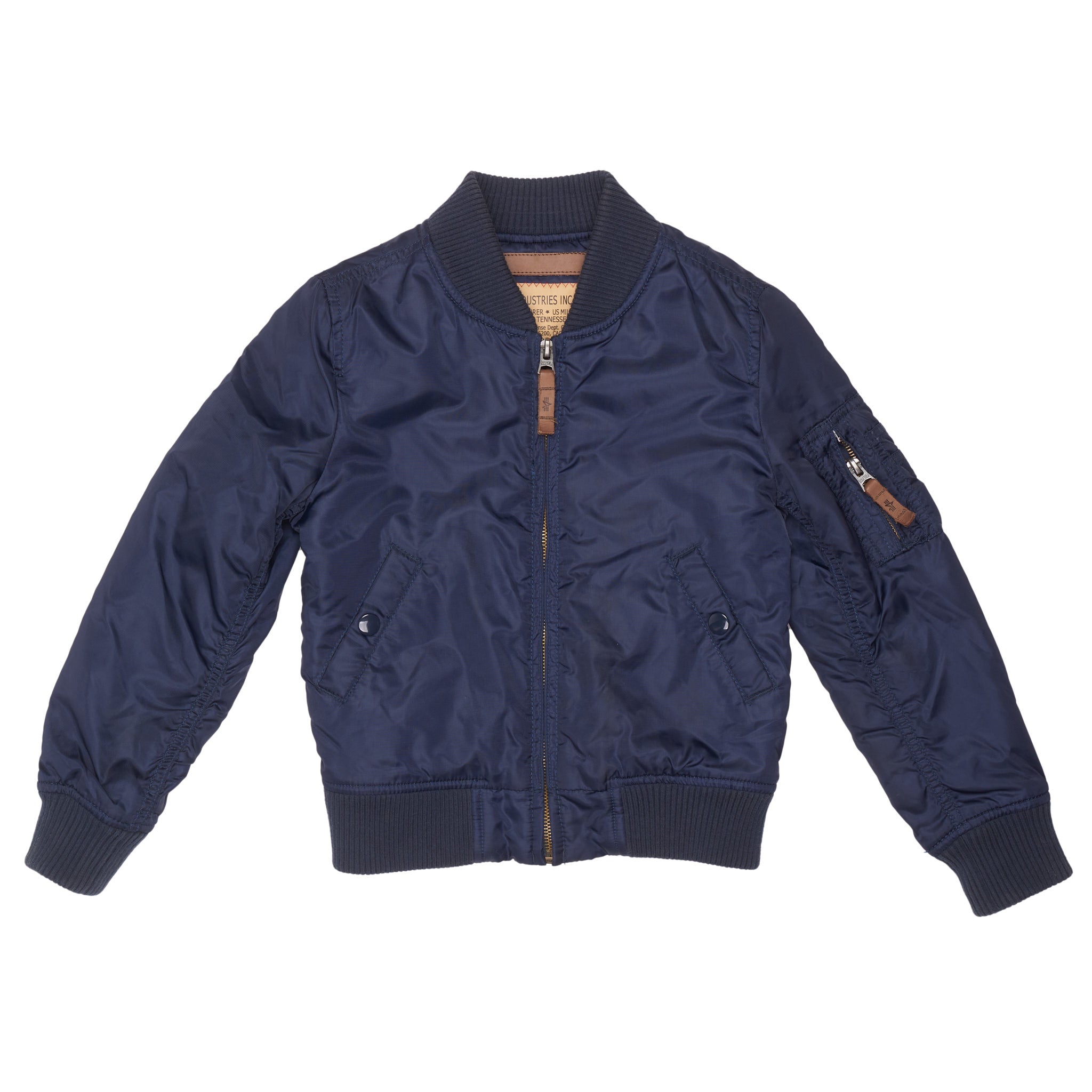 ALPHA INDUSTRIES Blue Nylon Children Boy's Bomber Flight Jacket Coat Size 5/6 ALPHA INDUSTRIES