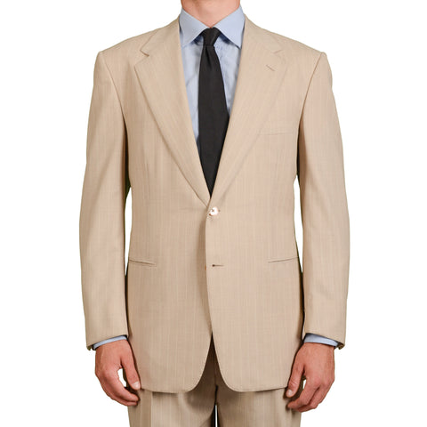 AMIR by D'AVENZA Handmade Beige Super 150’s Suit EU 54 NEW US 44 Luxury