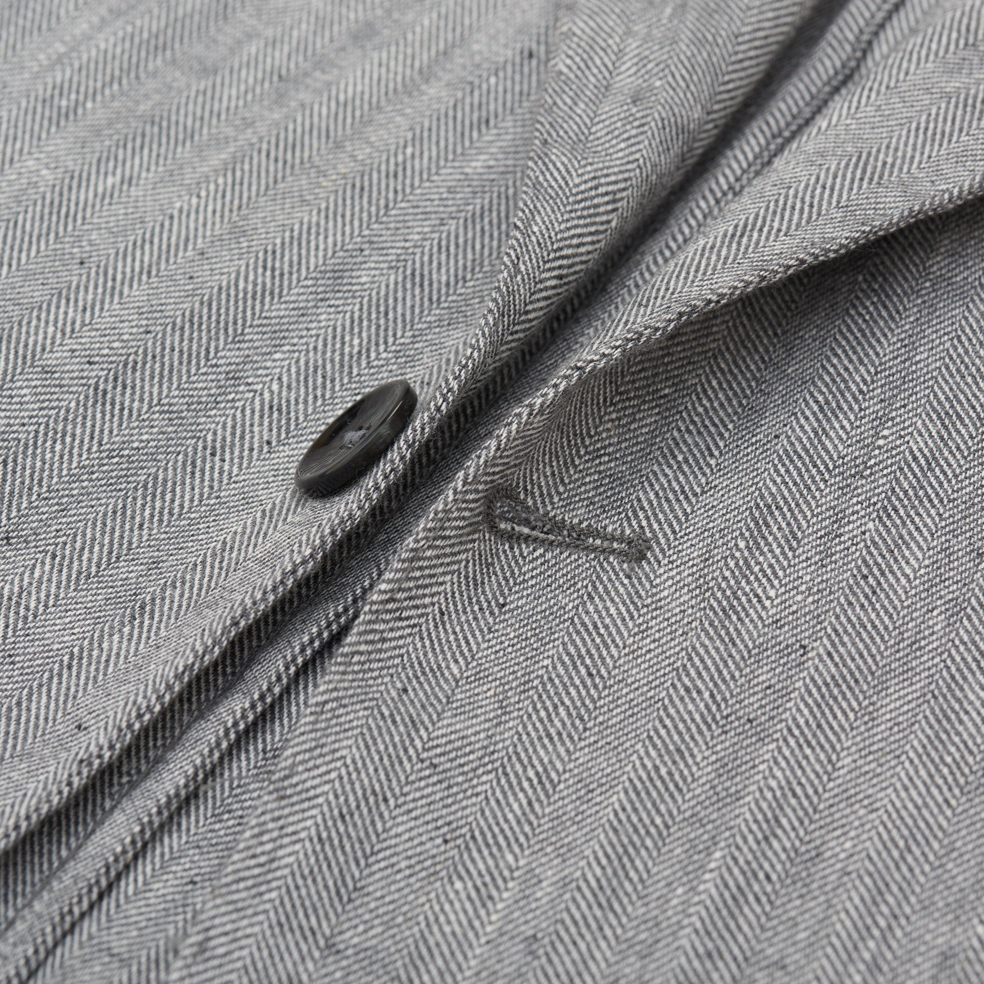 ANTÉ Napoli Gray Herringbone Linen-Cotton Unlined Spring-Summer Suit 48 NEW 38 ANTÉ