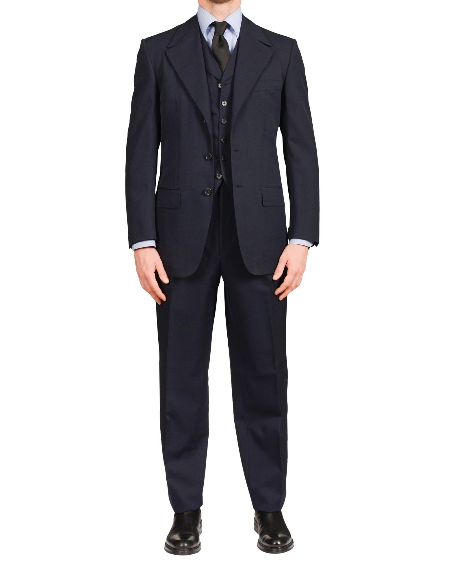 AVI ROSSINI Handmade Navy Blue Wool 3 Piece Suit EU 48 NEW US 38 Luxury AVI ROSSINI