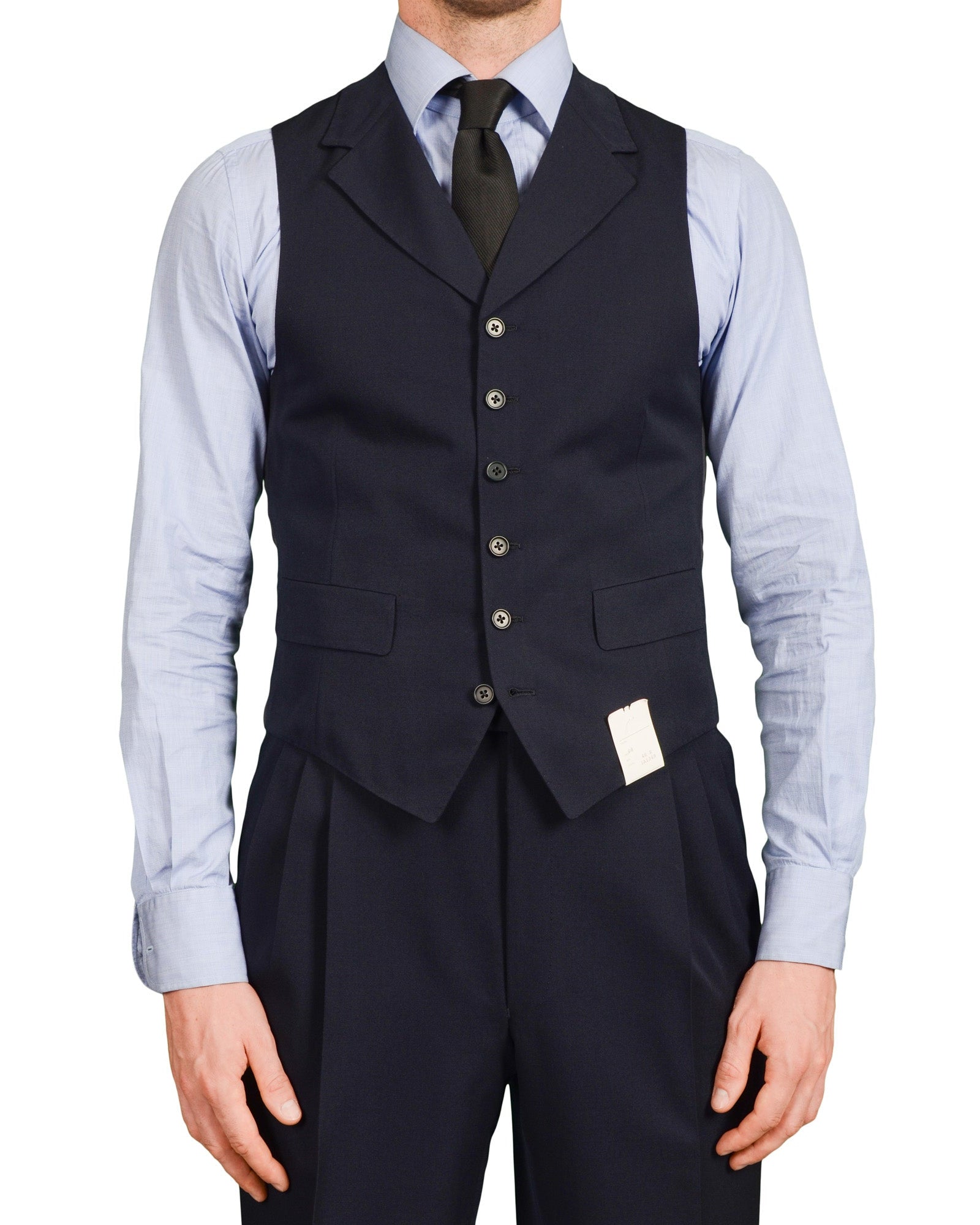 AVI ROSSINI Handmade Navy Blue Wool 3 Piece Suit EU 48 NEW US 38 Luxury AVI ROSSINI