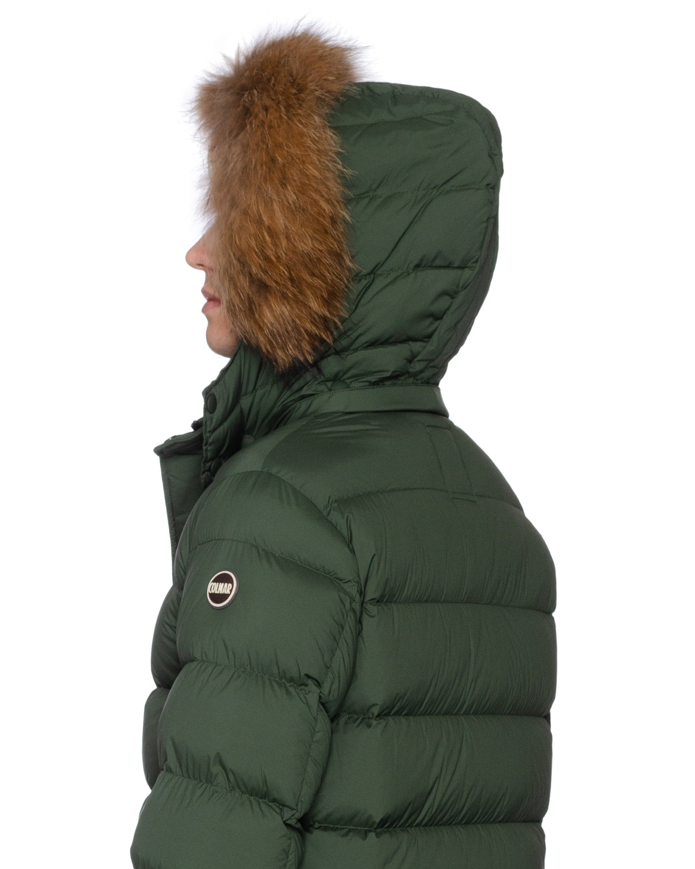COLMAR Green Down-Feather Fur Trimmed Hooded Parka Jacket Coat EU 48 NEW US S COLMAR