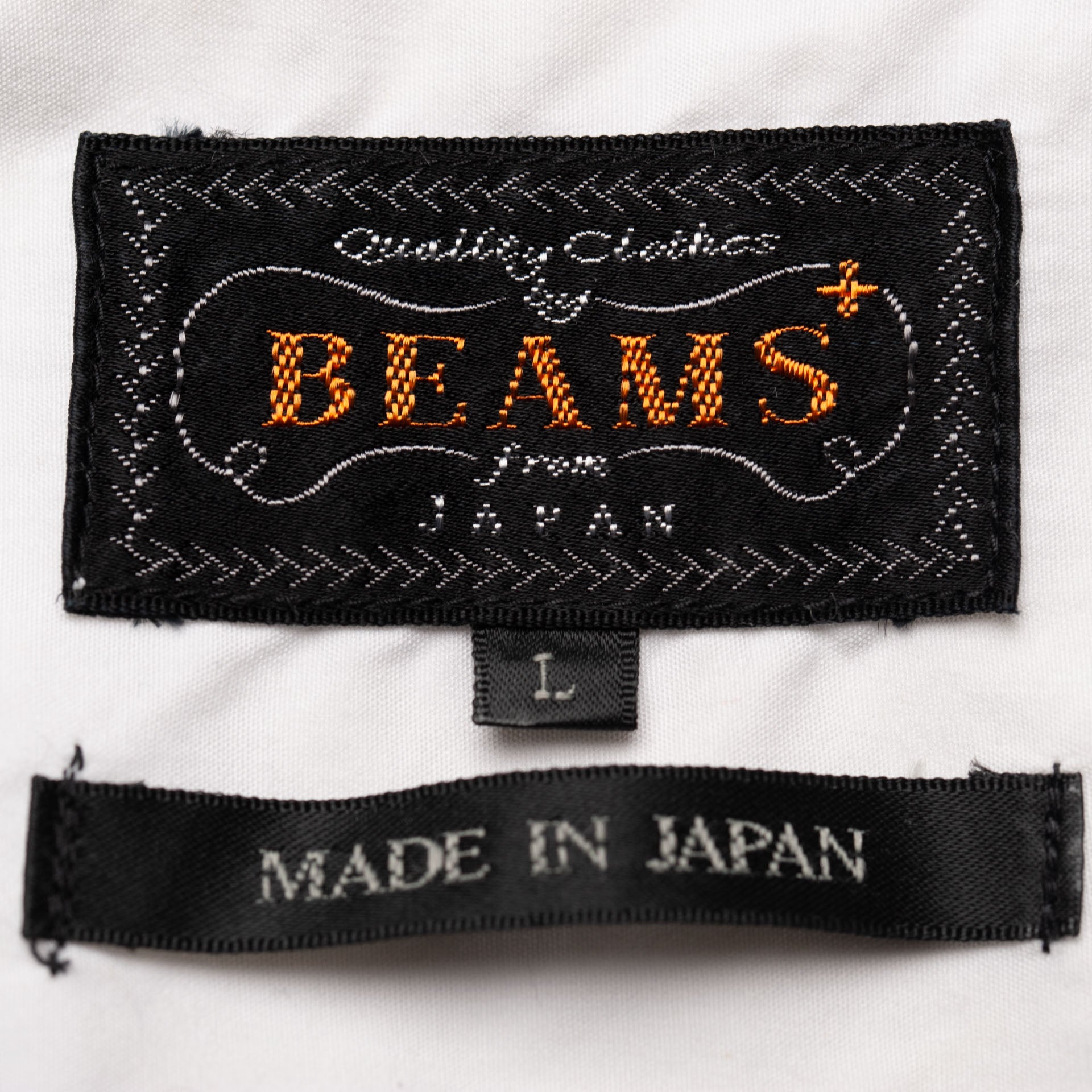 BEAMS PLUS Japan Solid White Poplin Cotton Button-Down Shirt US L Slim