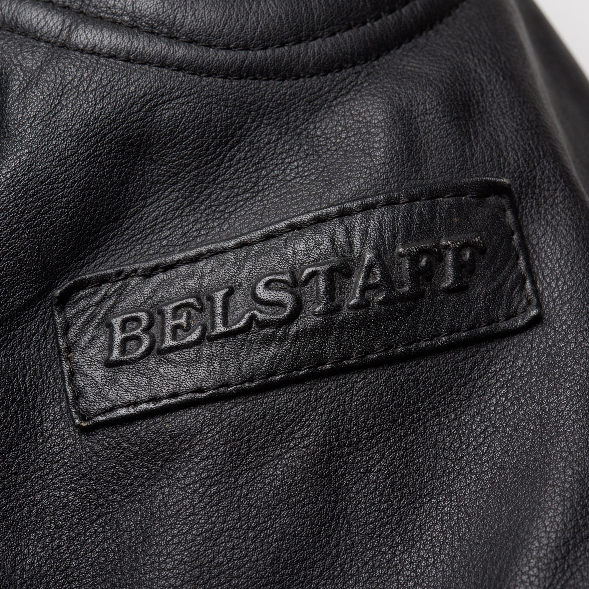 BELSTAFF Black Leather Motorcycle Jacket Protectors Size 44 US S Made in UK
