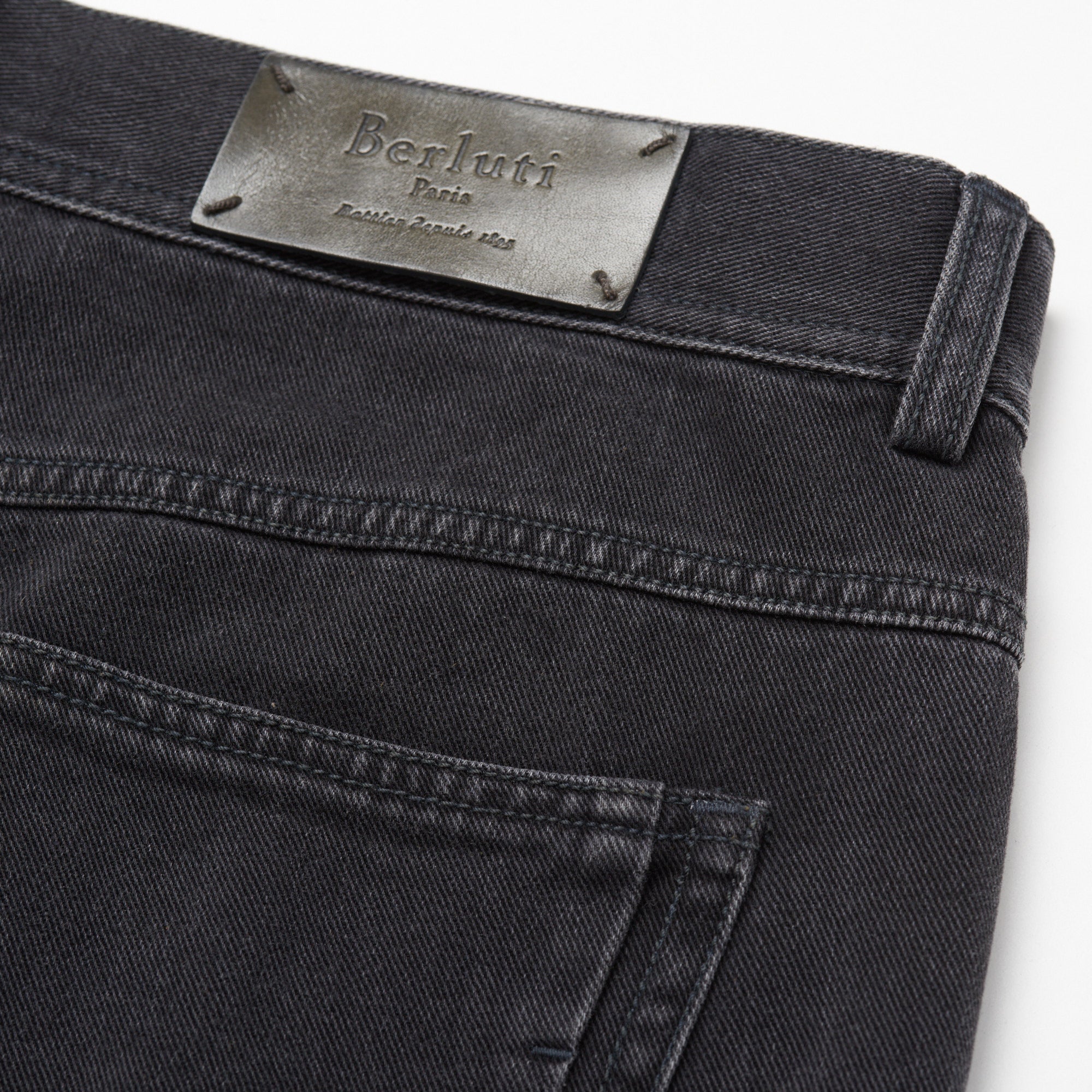 BERLUTI Paris Black Denim Narrow Slim Fit Jeans Pants EU 52 US 36
