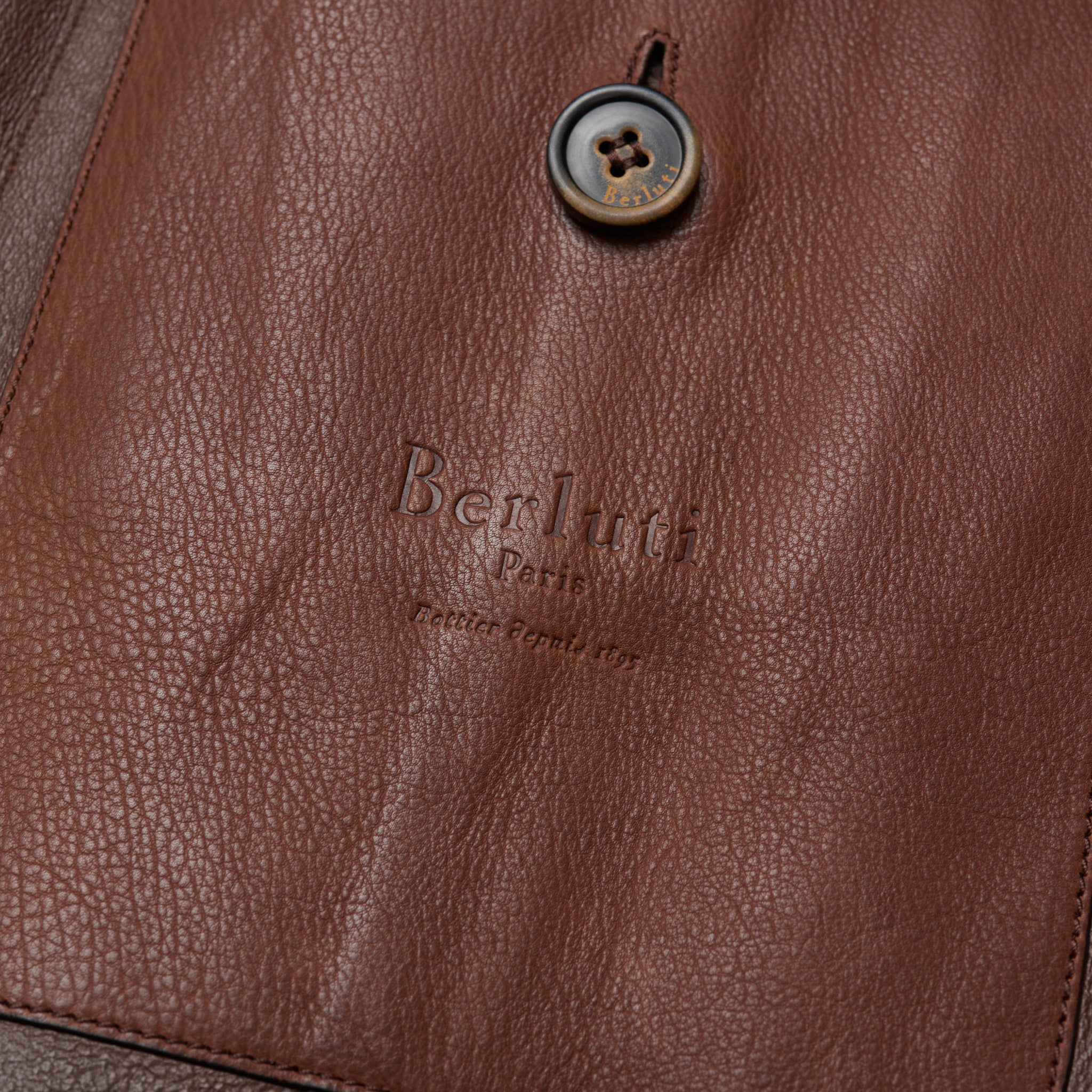 BERLUTI Paris Brown Patina Leather 2 Button Unlined Jacket Blazer EU 50 US 40 BERLUTI
