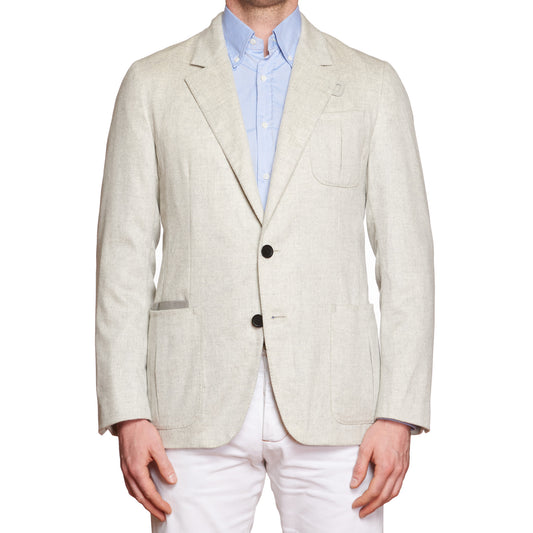 BERLUTI Paris Melange Light Gray Cashmere Blazer Jacket Size R50 US 40
