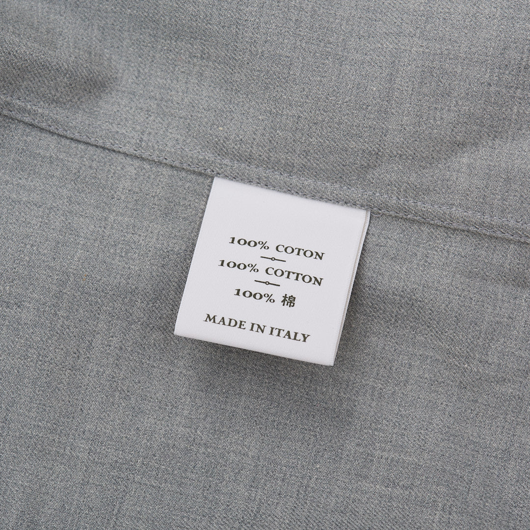 BERLUTI Paris Gray Twill Cotton Knitted Collar Casual Shirt Size RM BERLUTI