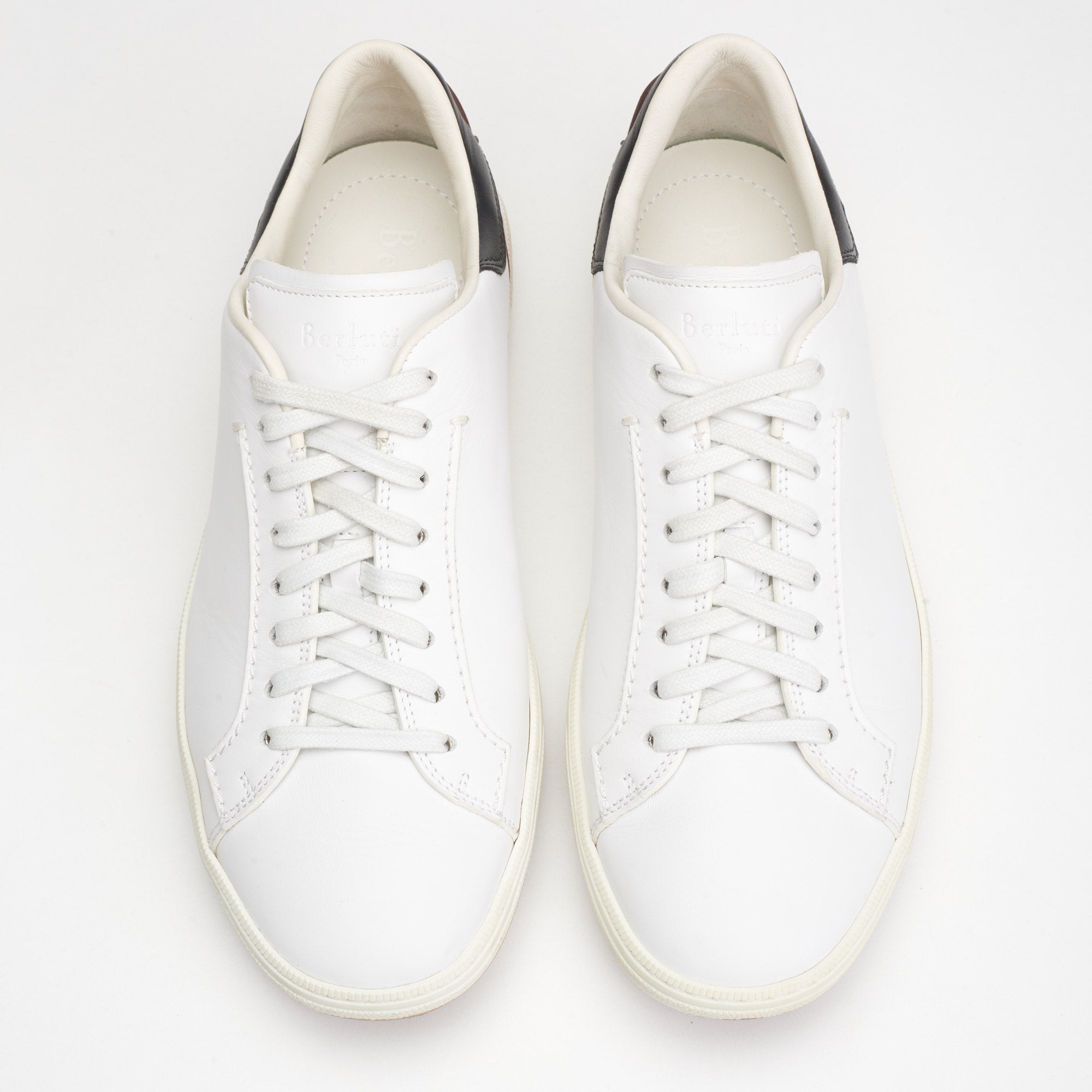 BERLUTI Paris White Leather 8 Eyelet Lace-up Sneaker Shoes Size 6.5 US 7.5