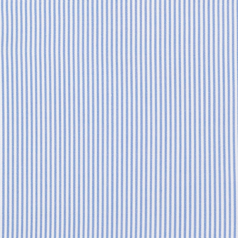 BESPOKE ATHENS Handmade Blue Hairline Striped Cotton Shirt 42 NEW US 16.5