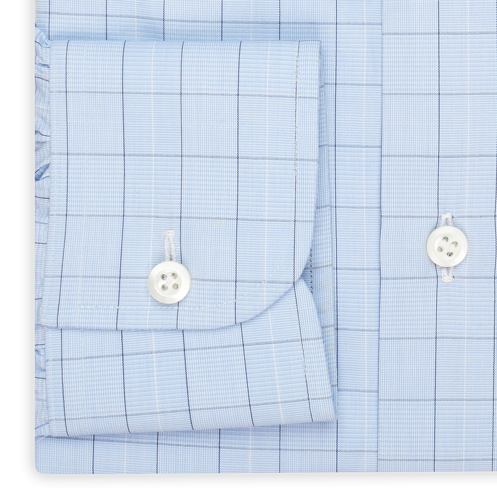 BESPOKE ATHENS Handmade Blue Plaid Cotton Dress Shirt 43 NEW US 17 Classic Fit