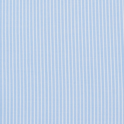 BESPOKE ATHENS Handmade Blue Striped Poplin Cotton Dress Shirt 42 NEW US 16.5