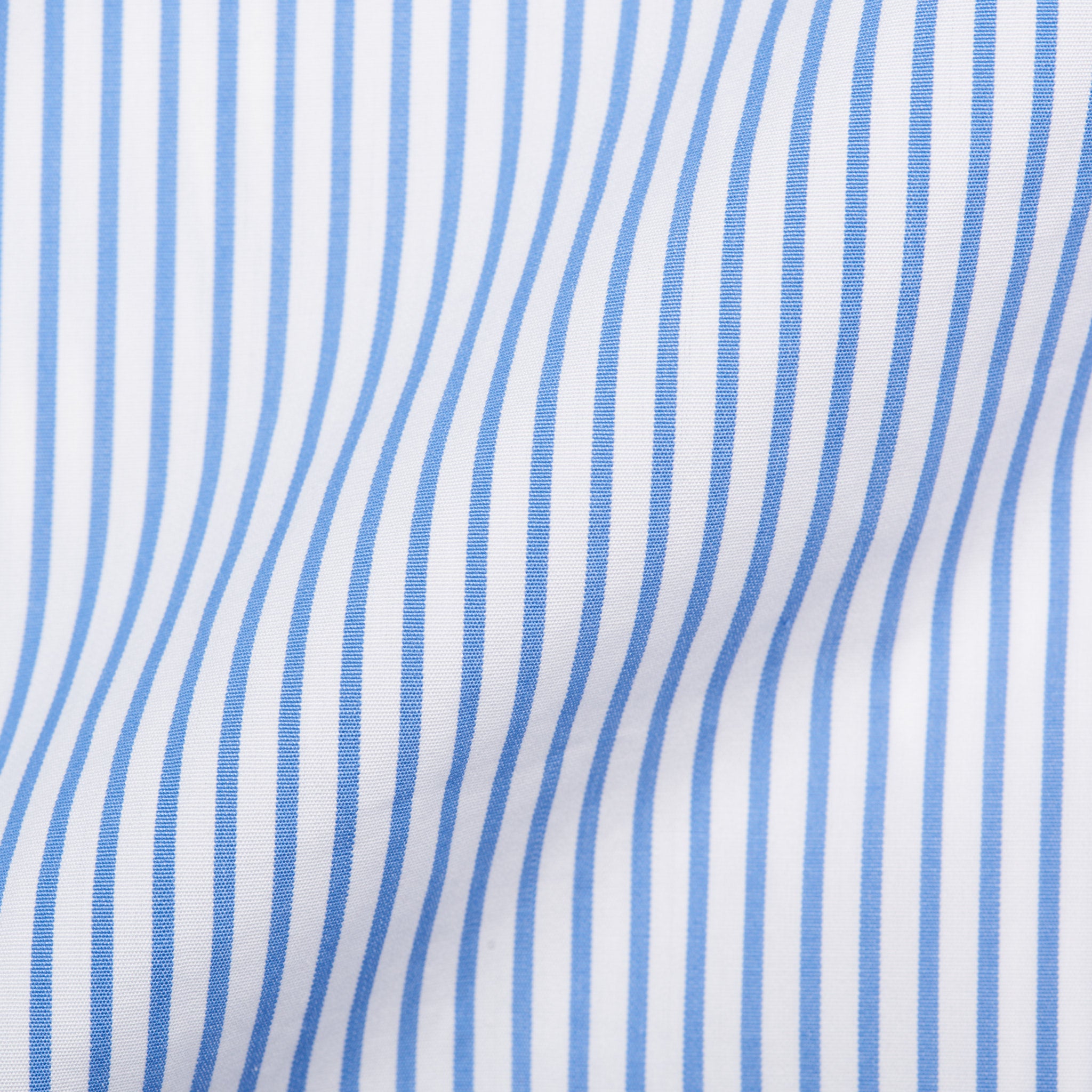 BESPOKE ATHENS Handmade Blue Striped Poplin Cotton Dress Shirt EU 45 US 18