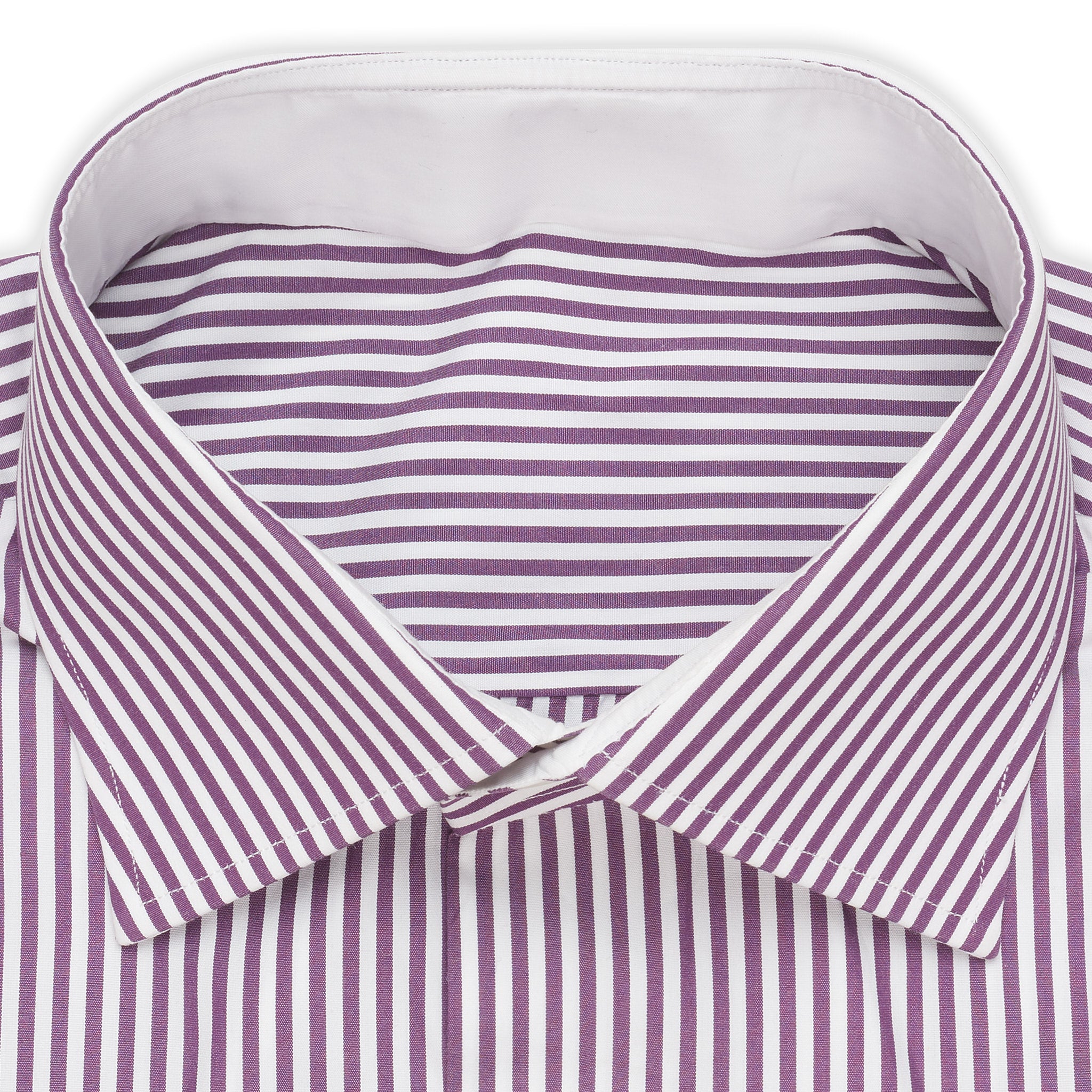 BESPOKE ATHENS Handmade Purple Striped Poplin Cotton Dress Shirt 41 NEW 16 BESPOKE ATHENS